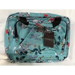 B&C Large Hanging Travel Orginzer Bag Turquoise Flowers Multi-pockets